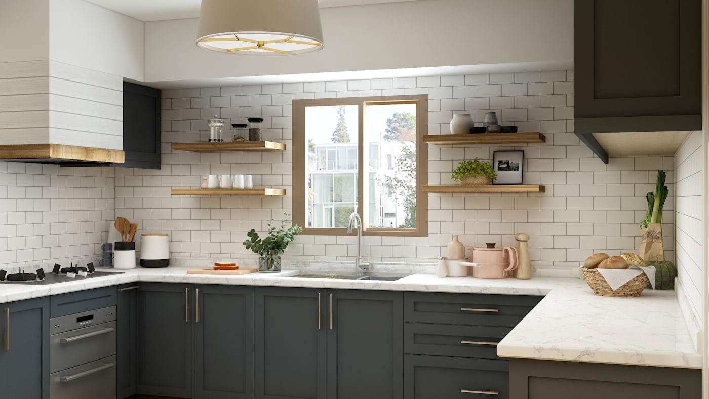 Renovated kitchen, Logan Square two-flat, nine weeks after work began