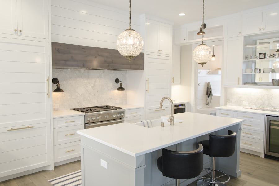 Finished kitchen with the sink kept on the existing waste line